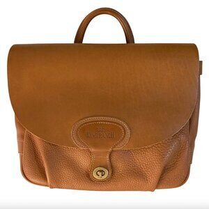 King Ranch Brown Leather Saddle Stitch Laptop Messenger Bag